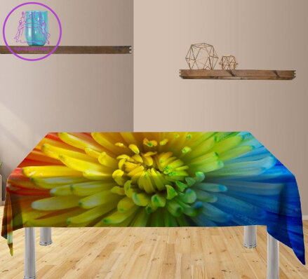 Ubrus s efektem 3D - Duhový květ více rozměrů