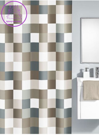 Koupelnový textilní závěs Check 180x200cm ( více barev ) 2024