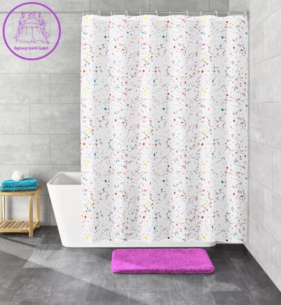  Koupelnový závěs Peva - Confetti 180x200cm multicolor-2024