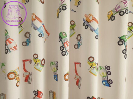  Metrážová dětská dekorační látka bavlněná šíře 140cm Lag-Twister Truck Doodle F02-2024