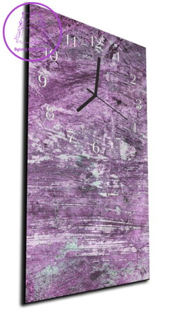 Nástěnné hodiny 30x60cm - Textura fialová omítka