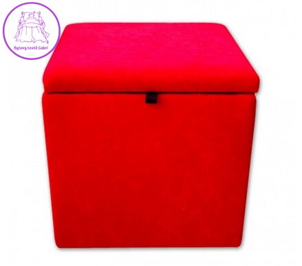 Taburet s úložným prostorem tkanina Suedine červená 05 - více barev