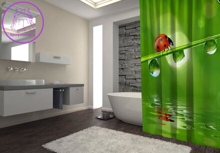 Textilní koupelnový závěs s 3D efektem 145x180cm Art-Beruška 2502