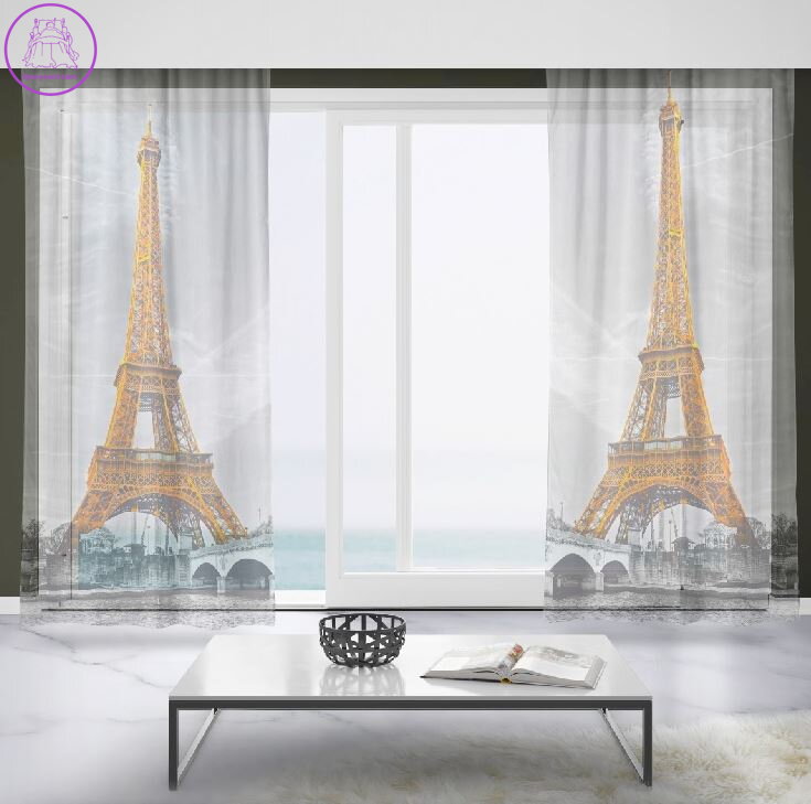 Záclony s 3D potiskem 2x150x250cm - Paříž