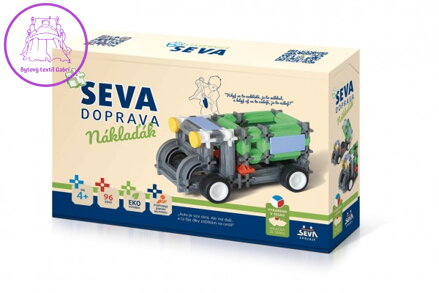 Stavebnice SEVA DOPRAVA Náklaďák plast 96 dílků v krabici 22x15x6cm