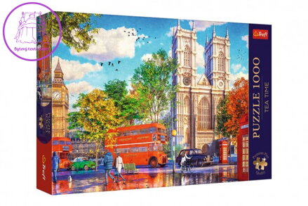 Puzzle Premium Plus - Čajový čas: Pohled na Londýn 1000 dílků 68,3x48cm v krabici 40x27x6cm