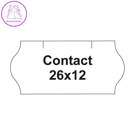 Etikety cen. CONTACT/SATO 26x12 oblé - 1500 etikiet/kotúčik, biele
