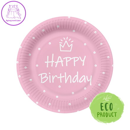 Papírový talíř PAW Eco 23 cm Special Day - light pink