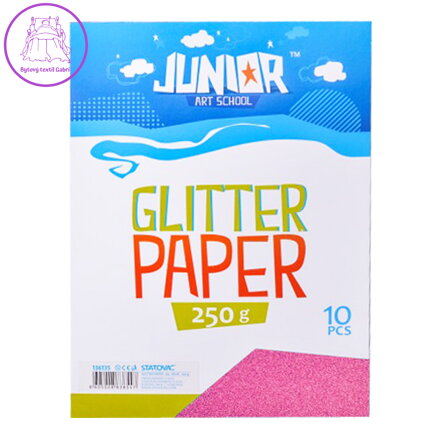 Dekorační papír A4 10 ks růžový glitter 250 g