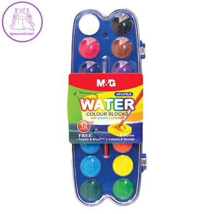 Barvy vodové 14 barev (30 mm) + paletka a štětec