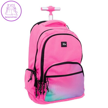 Školní batoh na kolečkách MILAN (25 l) série Sunset, růžový