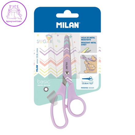 Nůžky MILAN Basic Pastel Edition fialové - blistr