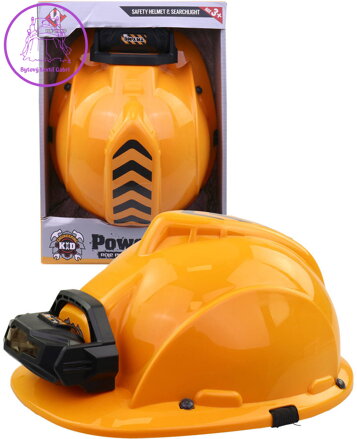 Přilba dětská bezpečnostní oranžová ochranná helma na baterie Světlo