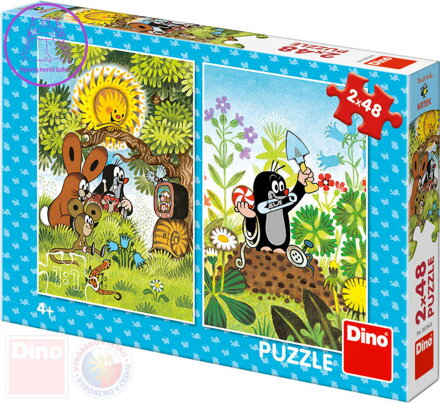 DINO Puzzle Krtek a přátelé (Krteček) 18x26cm skládačka 2x48 dílků