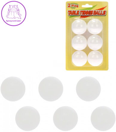 Míčky na stolní tenis 2-Play ping pong set 6ks na kartě plast