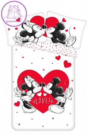Jerry Fabrics Povlečení Mickey and Minnie Love 05 140x200, 70x90 cm