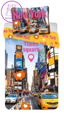 Jerry Fabrics Povlečení fototisk Times Square 140x200, 70x90 cm