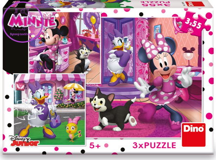 DINO Puzzle Den s Minnie 3x55 dílků