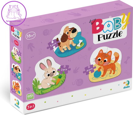 DODO Baby puzzle Domácí mazlíčci 3v1 (2,3,4 dílků)