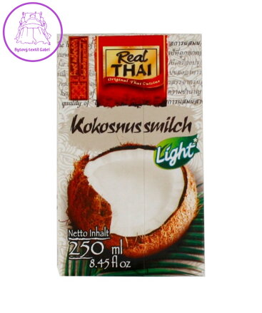 Mléko kokosové LIGHT 250ml Real Thai  604