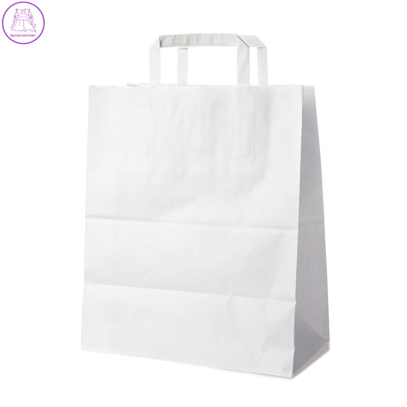 Papírové tašky 32 + 16x39 cm bílé / 50 ks /