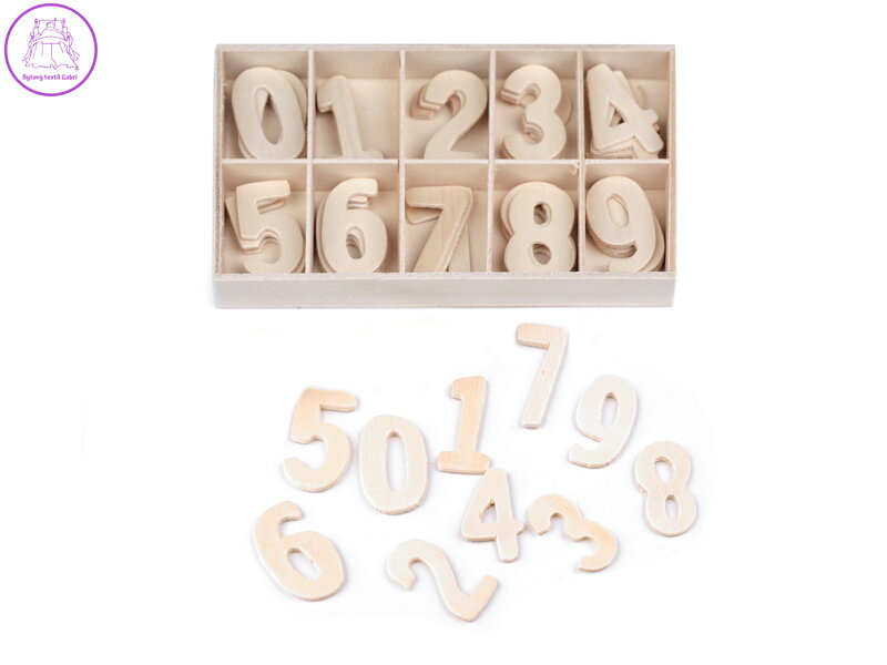 Dřevěná čísla v krabici