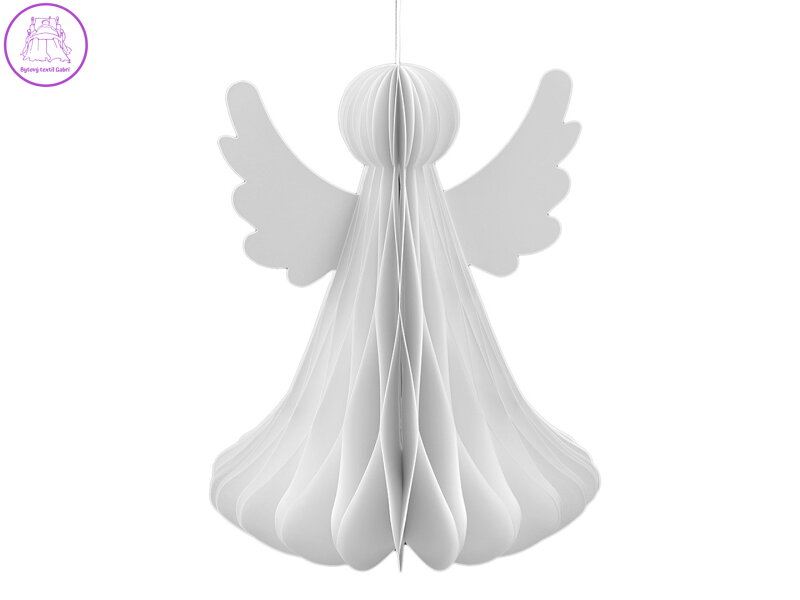 Papírový skládací anděl k zavěšení 24 cm