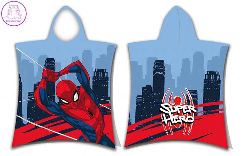 Jerry Fabrics Plážová osuška pončo Spider-man Super hero 50x115 cm